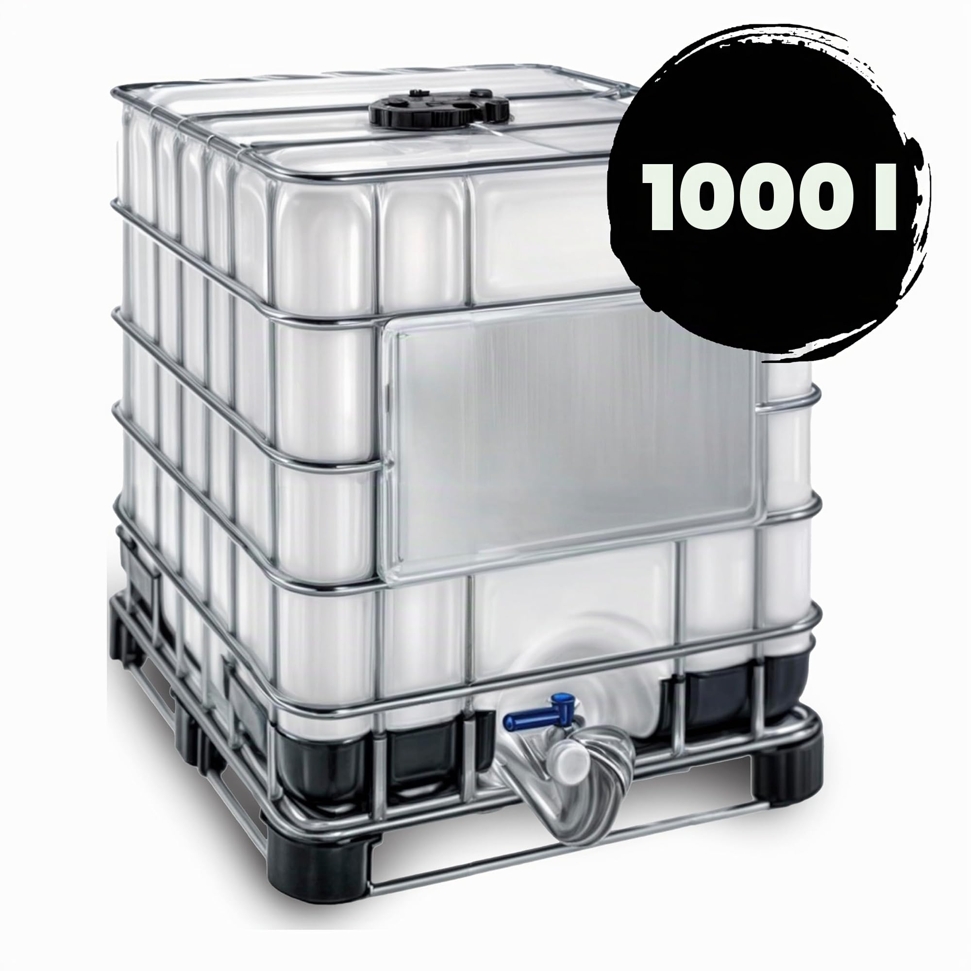 MASCHIO - Cisterna rettangolare traslucida (1000 litri, con paletta ibrida (metallo con tasselli in plastica) e per uso alimentare (non approvato ADR)