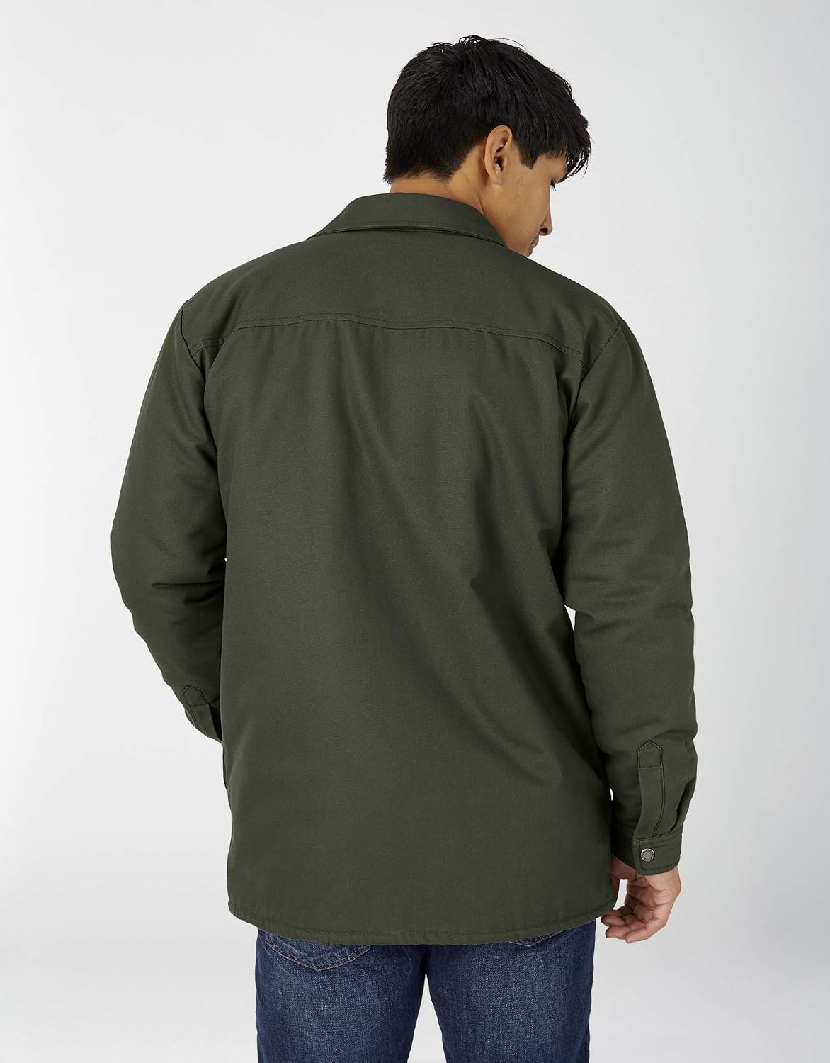 Dickies Men's Flannel Lined Duck Shirt Jacket with Hydroshield