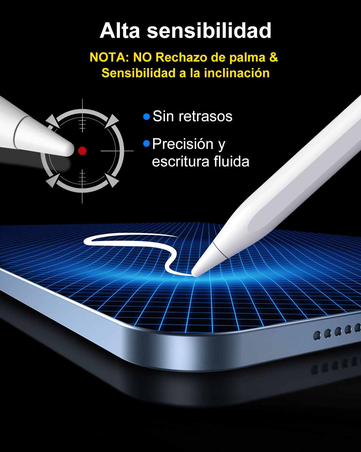 MEKO Lápiz iPad con Pantalla LED de Nivel de Batería, Lápiz Universal para iPad y Samsung/Huawei/Lenovo/Xiaomi, Lápiz Táctil Magnético para iPhone, Android y Dispositivos con Sistema Harmony OS