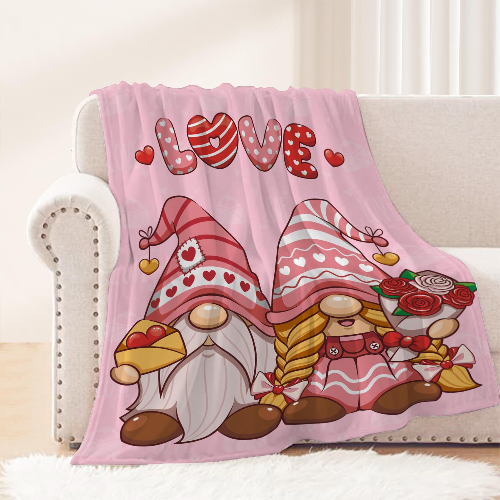 Neatee Living Manta Para Bebé Para El Día De San Valentín, Manta Pequeña De Corazón De Amor A Cuadros Rosados, Para Novia, Esposa, Pareja, Regalo De Boda, Suave, Acogedora, Ligera, Mullida