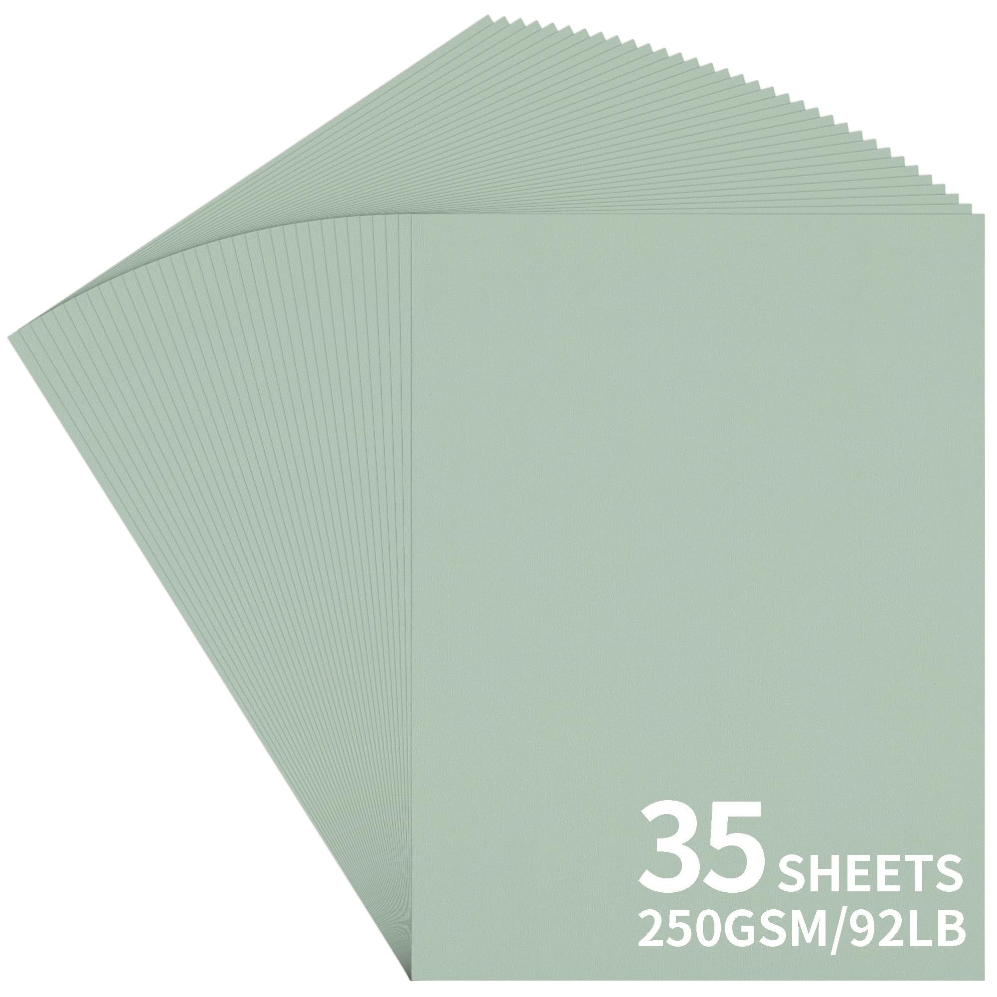 35 Sheets Sage Green Cardstock A4-250GSM/92LB Morandi Thick Card Paper for Cards Making, Crafts, Scrapbook, Christmas UAP30SG35 โ image 1