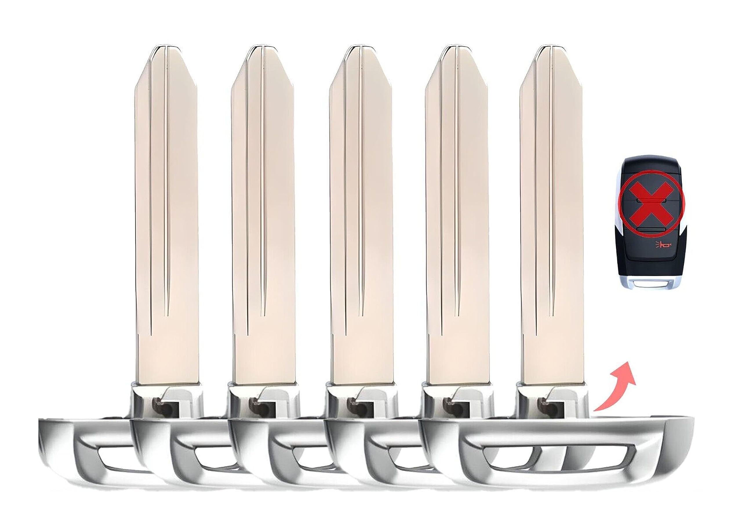 5X New Replacement Key Fob Insert Key Compatible with & Fit for RAM 1500 2500 3500 4500 5500 - MPN GQ4-76T-Key-01