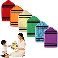 AKAIXI 6PCS Crayon Sensory Mats 9x6 Inch Textured Tactile Floor Tiles for Autism Classroom Montessori Sensory Playroom Daycare