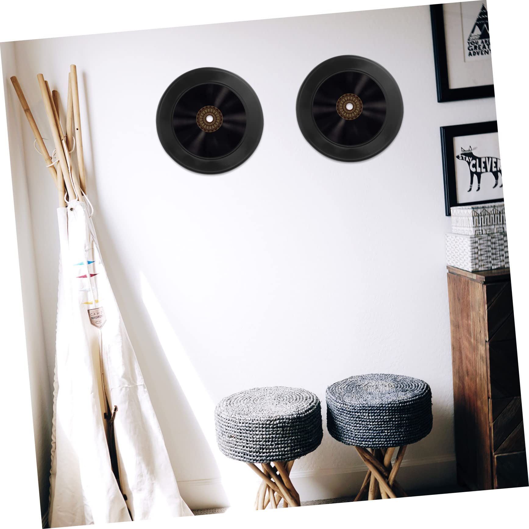 Zerodeko Discos de Vinilo Decorativos Negros 12 para Decoración de Pared Retro Artística en Interiores y Eventos de Cafeterías y Bares