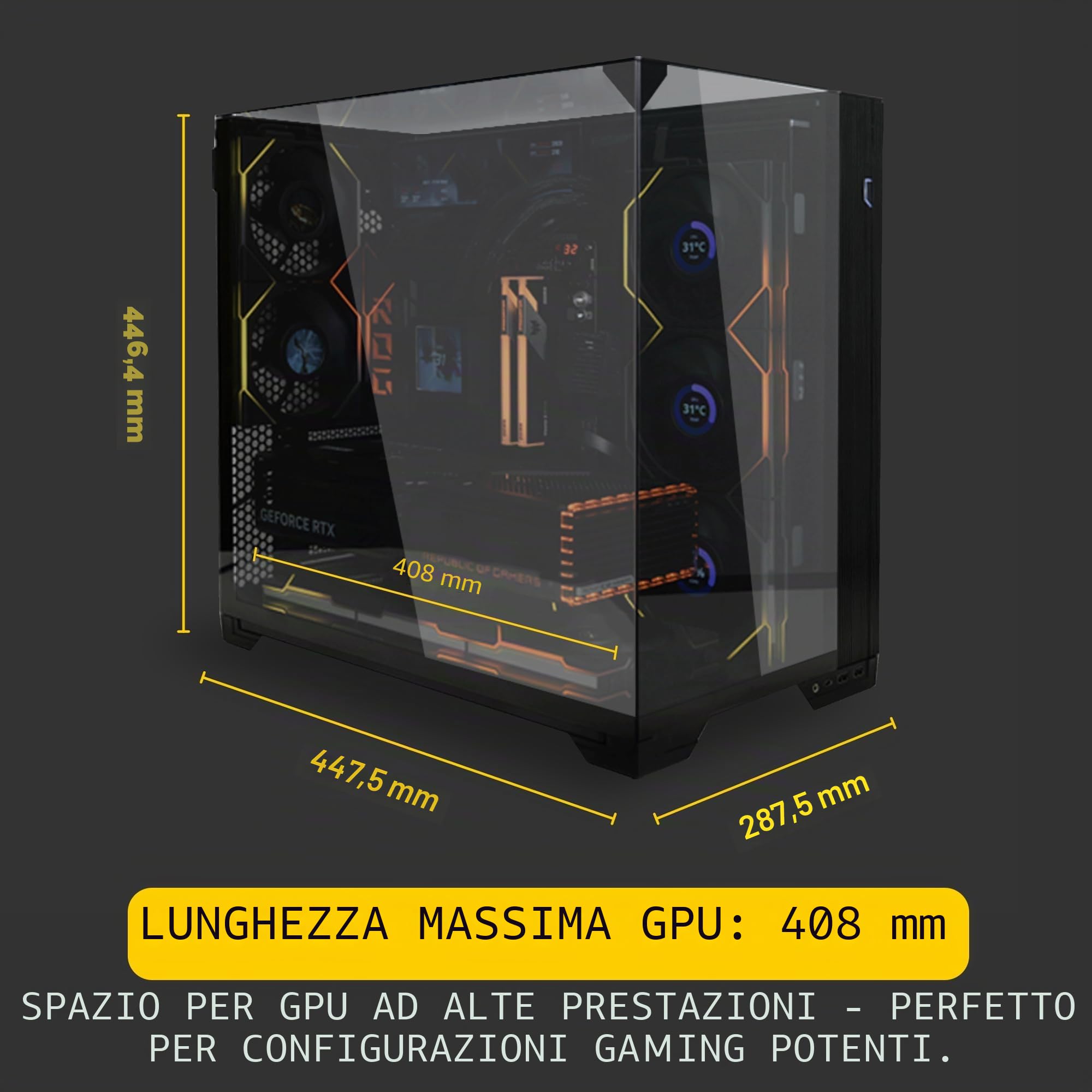 Lian Li 011 Vision COMPACT Tower Nero (Lian Li O11 Vision Compact Black)