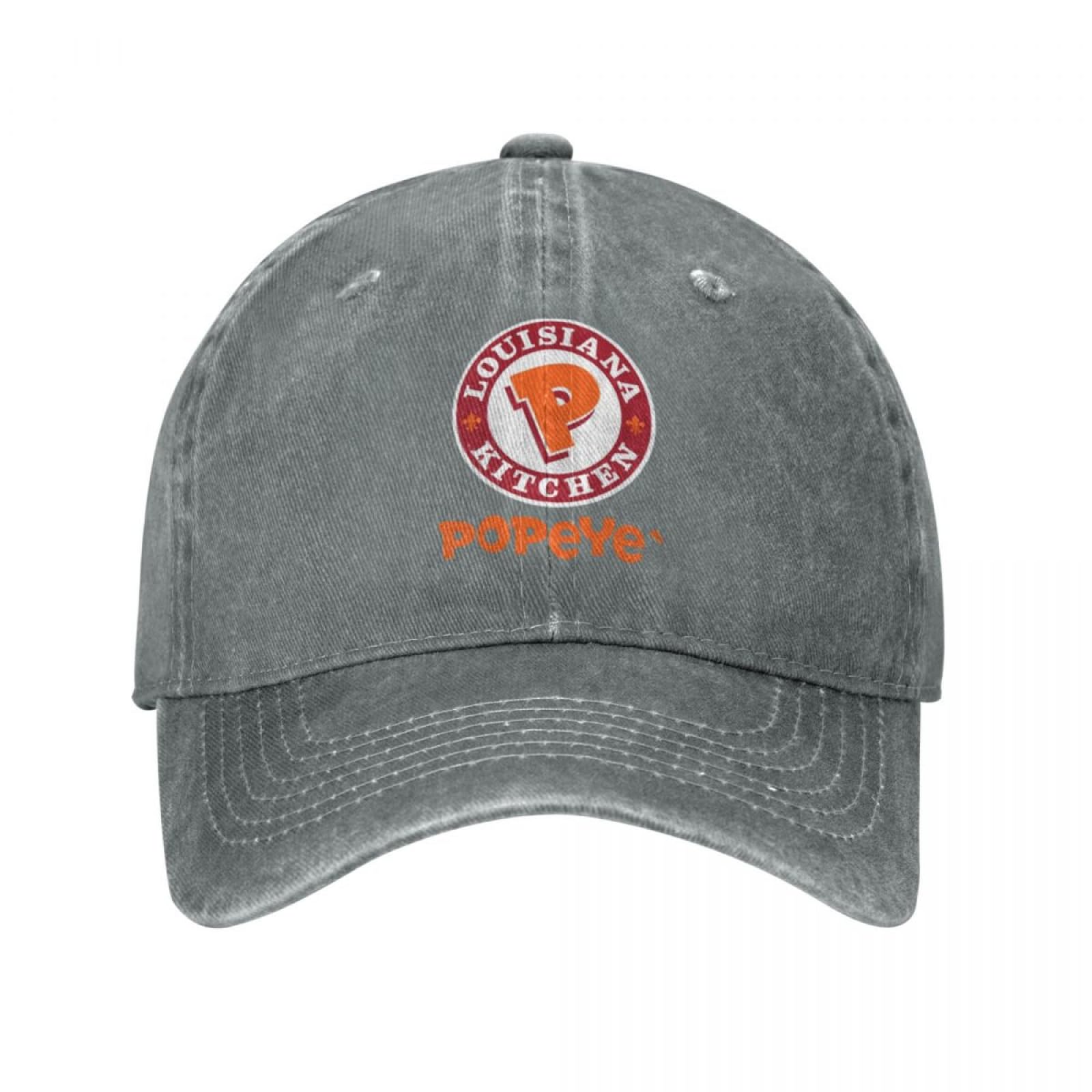 Oaumjiil Unisex Color Kitchen Louisiana Popeyes Chicken Baseball Caps Snapback Denim Hats Outdoor Adjustable Casquette Hip Hop Baseball Cowboy Hat
