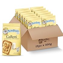 Mulino Bianco Biscotti Frollini Galletti, 12 Pack da 350 g con Latte Fresco 100% Italiano, Senza Olio di Palma, Colazione Ricca di Gusto