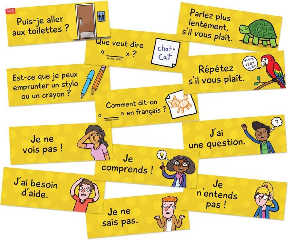 Classroom Phrases French Signs - Set of 12