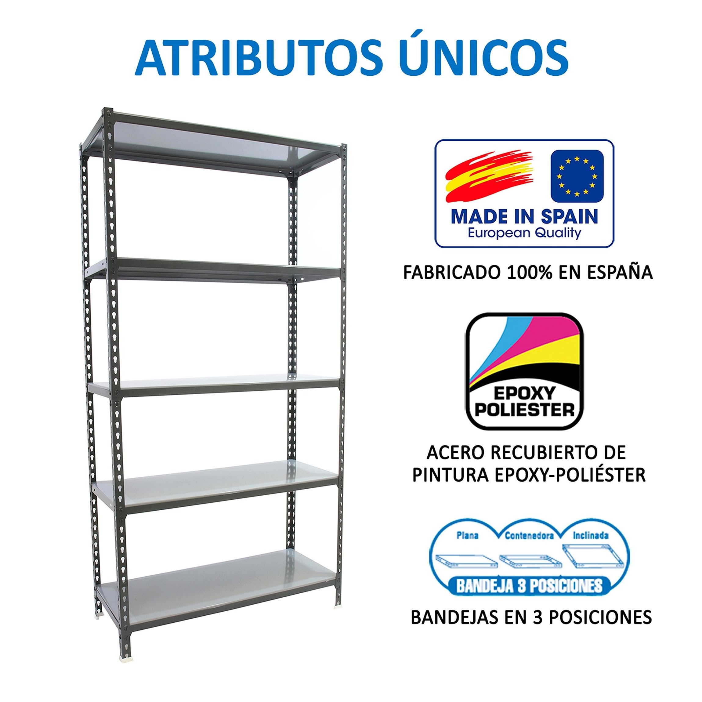 Simon Rack Regał metalowy 1800x800x400 mm, 5 półek, nośność 180 kg na półkę, regał magazynowy i garażowy, stabilna konstrukcja, kolor Antrakit/Ocynkowany – Simon Classic