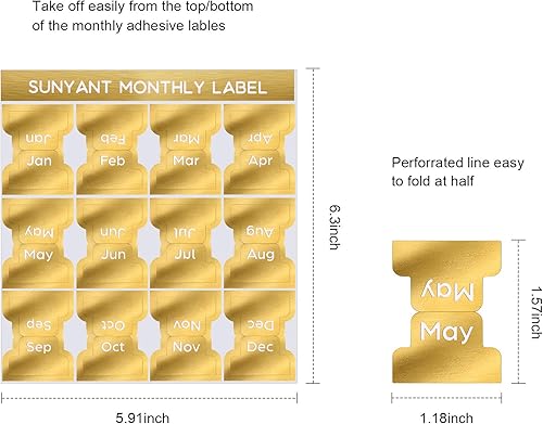 Miniatura 3 de 72 calcomanías adhesivas mensuales, planificador mensual, ficha de índice, etiqueta mensual decorativa, calcomanías de calendario mensual,