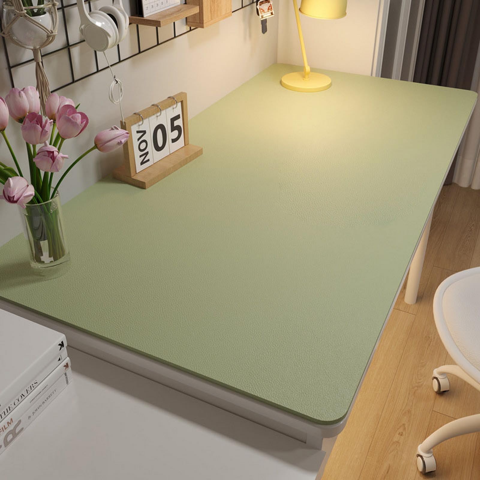 Schutzkissen aus Leder, Schreibtischunterlage aus PU-Leder, mehrfarbig, verschiedene Größen, for Büro und Zuhause(Light Green,50 x 100 cm)