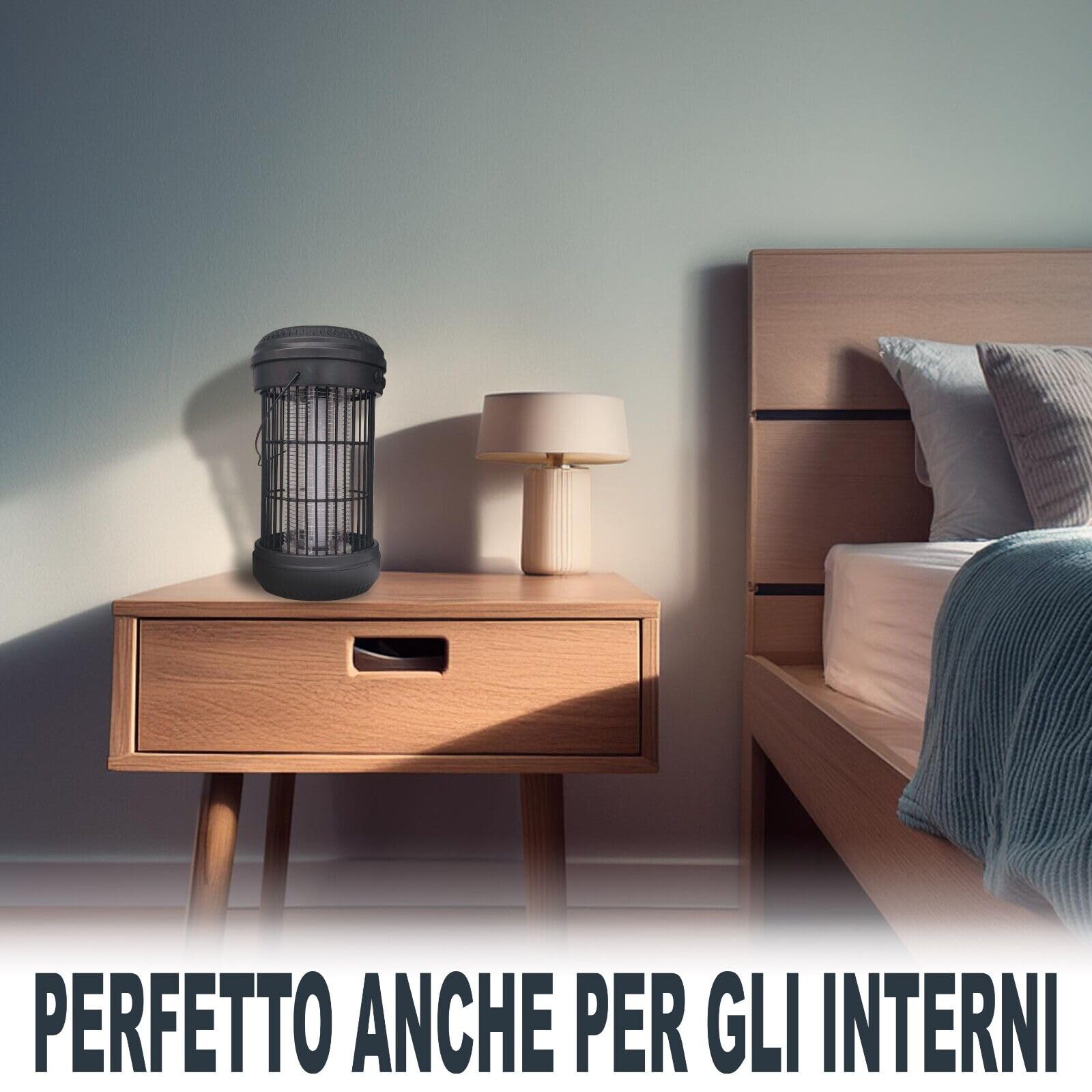 MAKA Lampada Solare Antizanzare, Lampada Antizanzare Ricaricabile, Lampada LED Zanzare, Lunga Autonomia 3600 mAh, Zanzariera Elettrica, Lampada Antizanzare Da Esterno Impermeabile