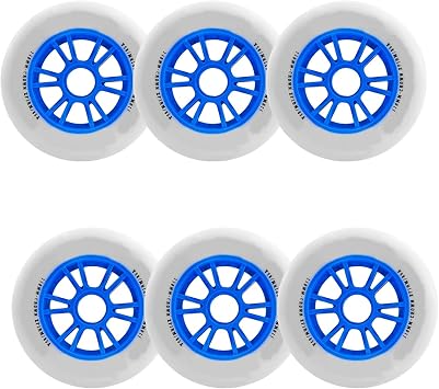 Inline Roller Skate Wheels Outdoor & Indoor 90MM 100MM 110MM Inline Speed Wheels Hardness 85A 6-Pack White/Pink Colors