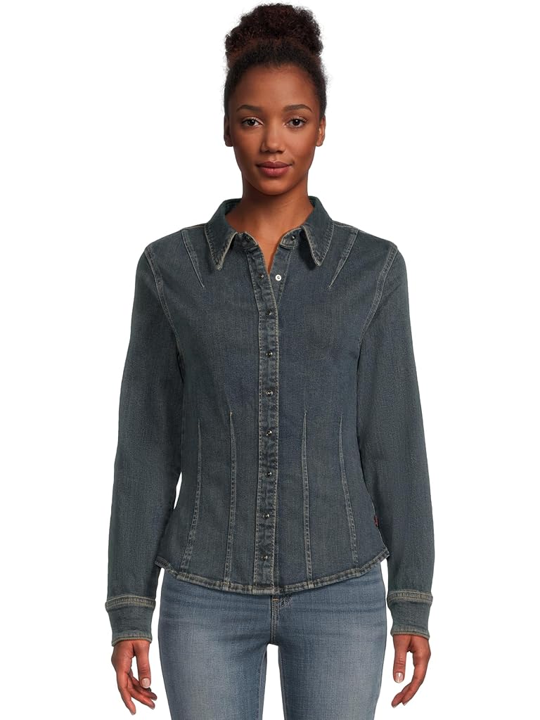 Navy Levi's® Long Sleeve Shaped Shirt