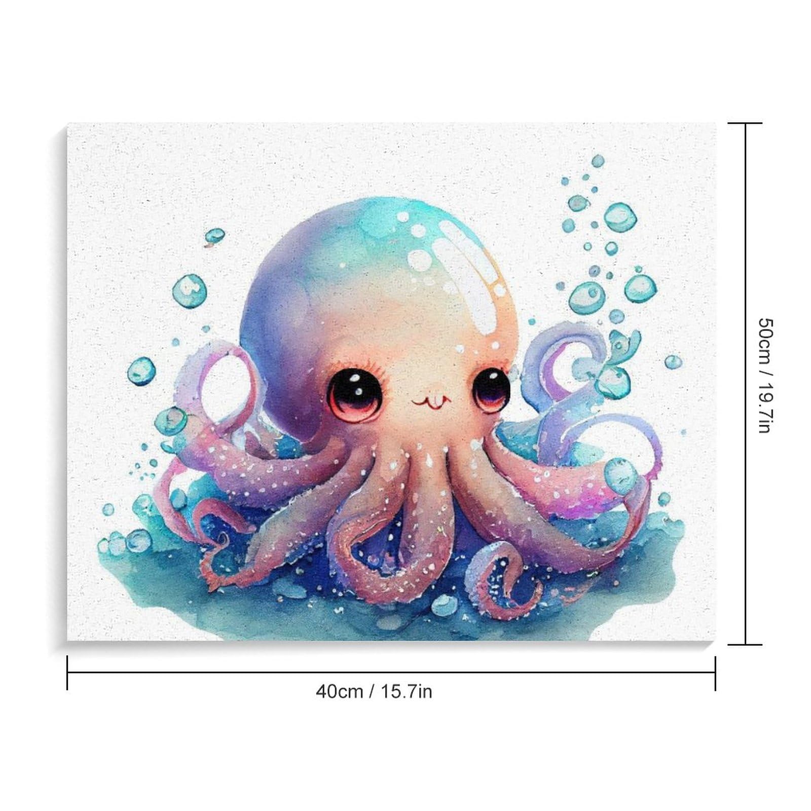 Amazon | かわいいタコの水彩画 数字油絵 水彩イラスト 数字キット 
