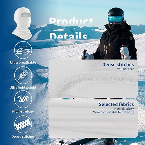 Miniatura 97 de YESLIFE Máscara de esquí, máscara facial para hombres y mujeres, esquí, snowboard, motocicleta, protección UV y protección contra el viento 6 Negro