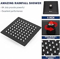 Vista 58 de NearMoon - Cabezal de regadera grande de acero inoxidable cuadrado de lujo en cascada, para instalar en el techo o la pared