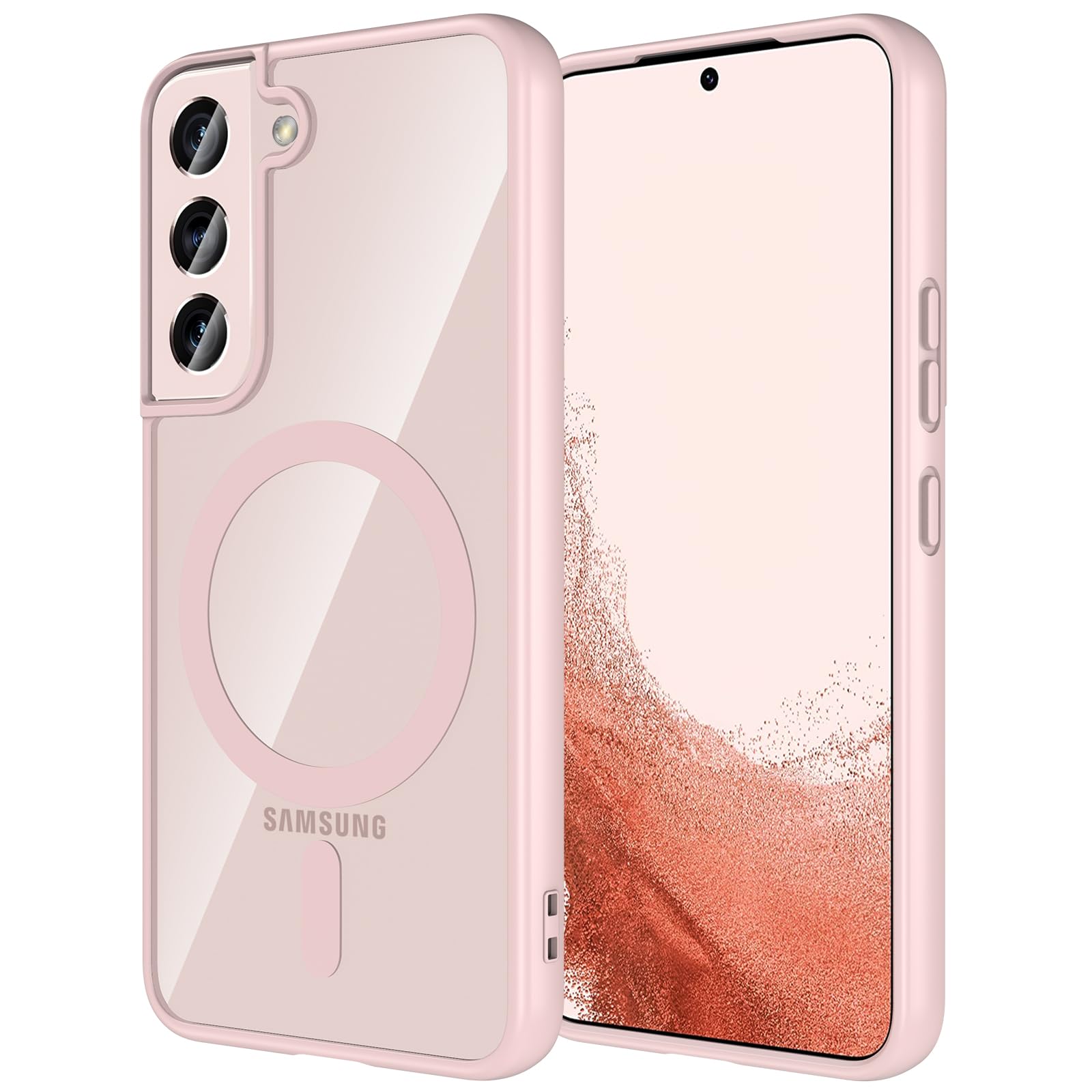 Hensinple for Samsung Galaxy S22 Case 6.1", Galaxy S22 Phone Case Magnetic [Compatible with MagSafe], Clear Hard Back Slim Drop Proof Magnetic Cover