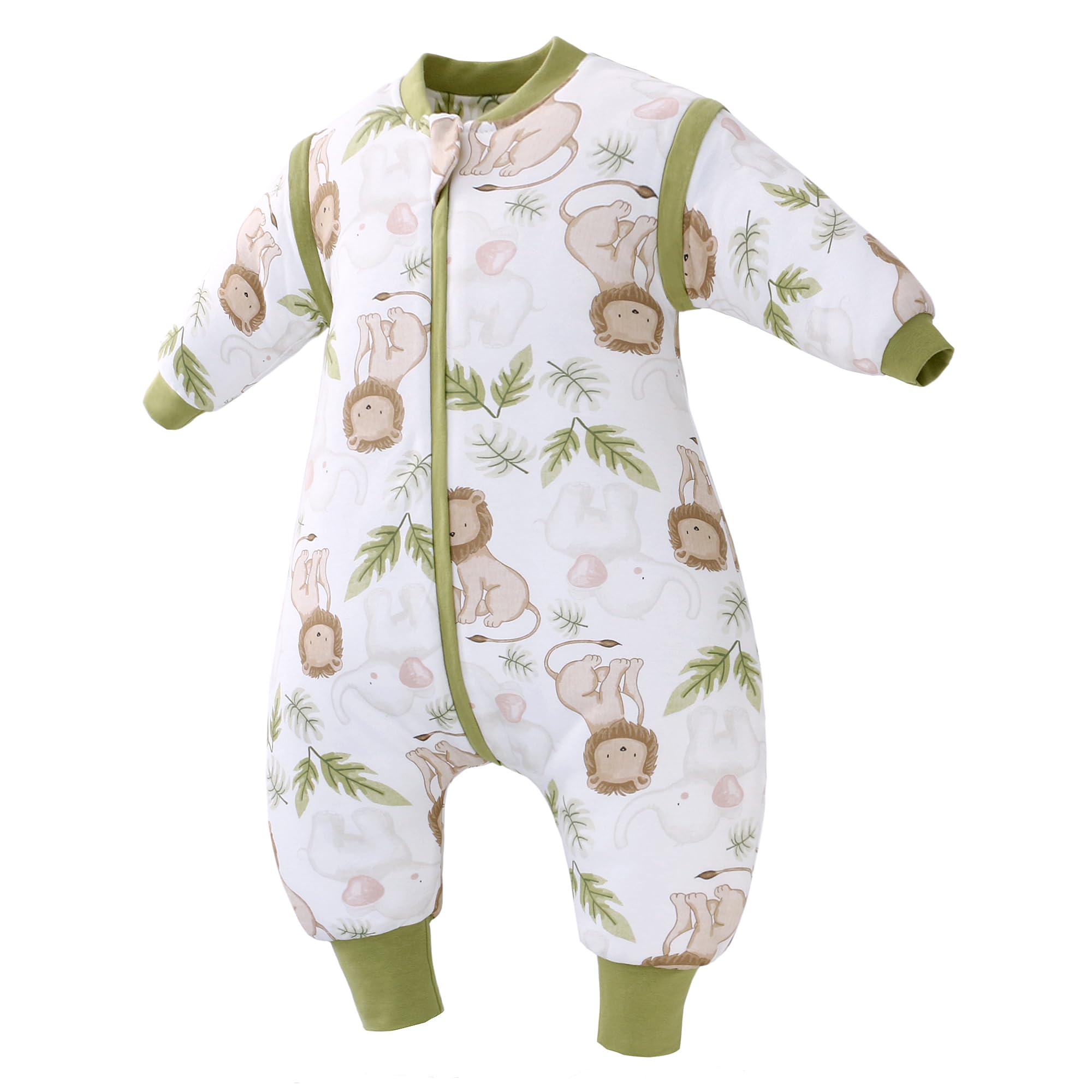 LAT Baby Sleeping Bag with Feet 2.5 TOG Winter Warm Toddler Sleep Sack with Legs Long Sleeves Removable 100% Cotton Wearable Blanket for Girls Boys (Lion, L (2-4 Years)) — image 1