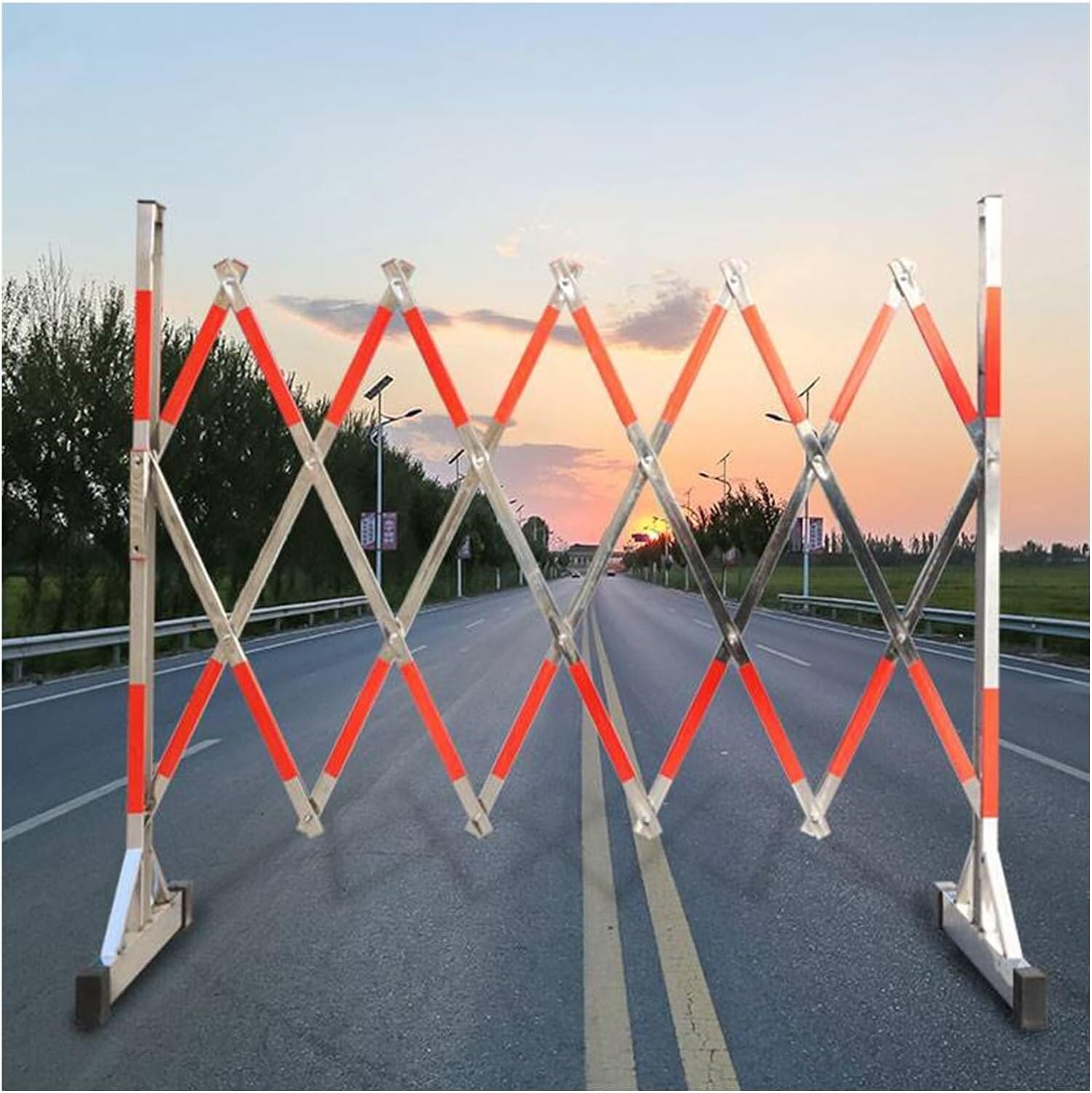 BYFSRUS Expandable Metal Barricade Retractable Traffic Barrier Space-Saving for Public Events in Shopping Centres for Construction