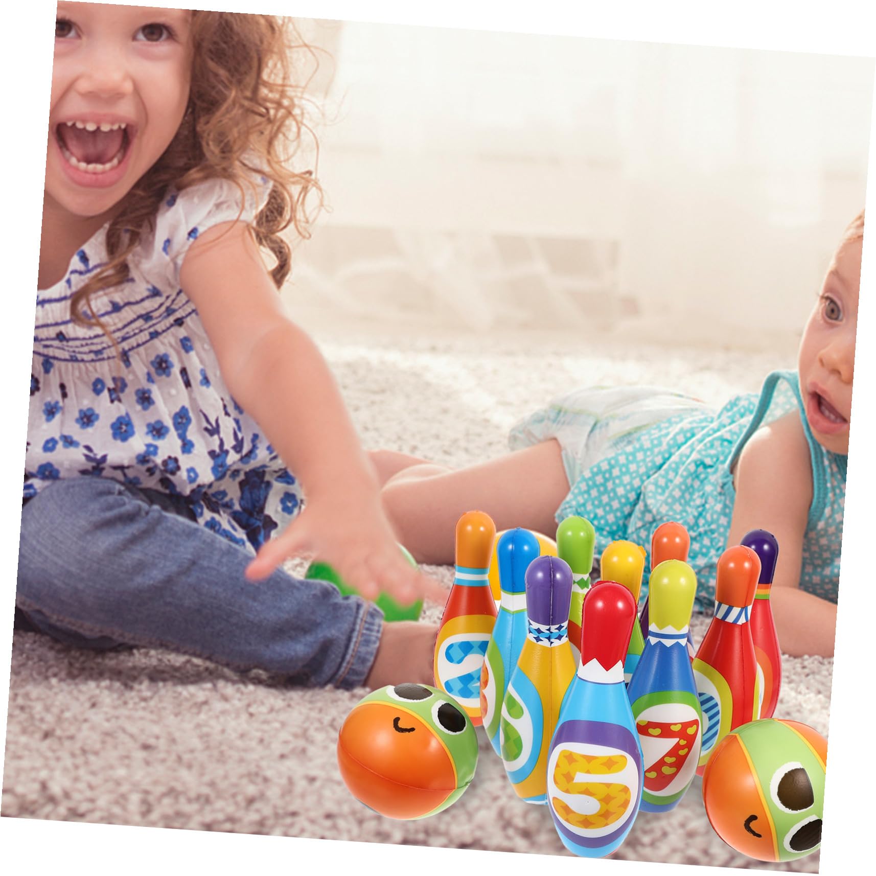 SOIMISS Gioco Bowling per Cotone PU Morbido Kit Sportivo per Indoor e Outdoor Birretti e Palline Gioco Interattivo Genitori-Figli per età