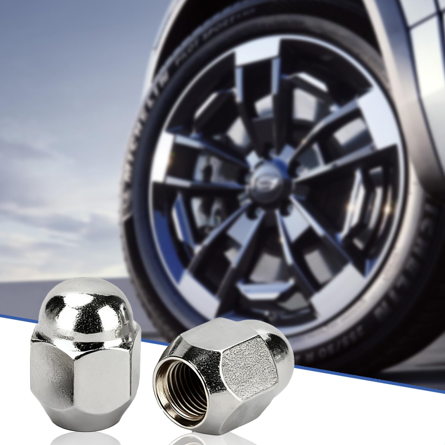4PCS M12*1.25 Radmuttern, Chrom-Sechskant-Lug-Nuts aus Legierung für Nissan Teana X-Trail Sylphy Tiida, Universelle Auto-Radmuttern