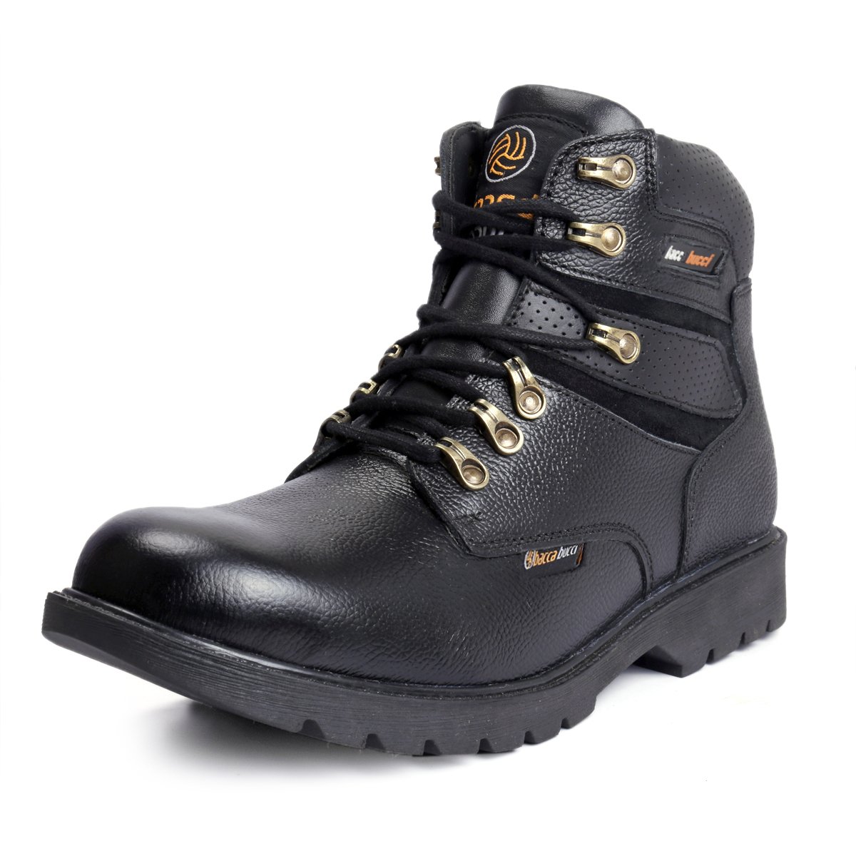 Bacca Bucci Mens 6 inches Premium Steel Toe Cap Real Grain Leather Outdoor Laceup Boots/Warranted Qualtiy & Durable Boot