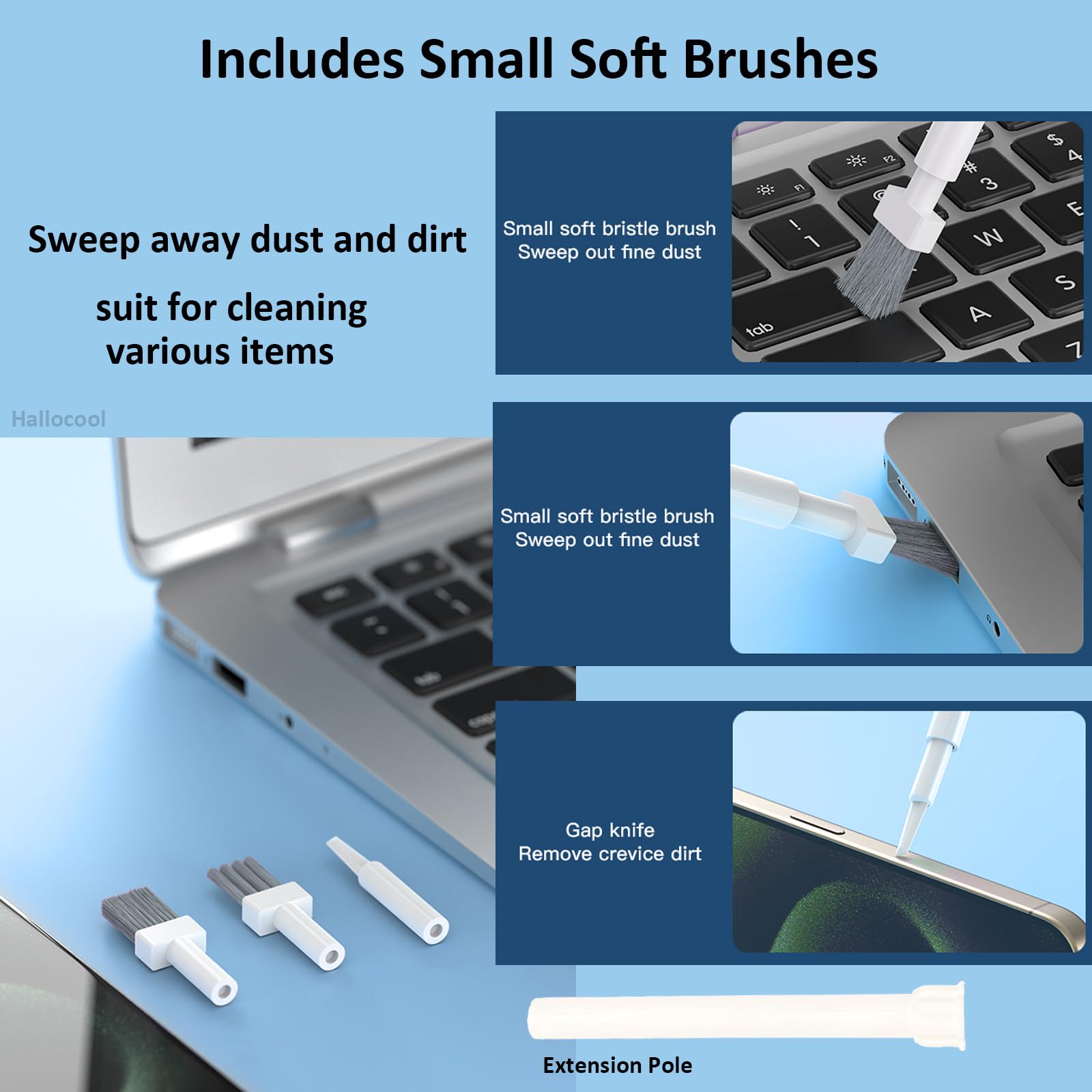 Kit Nettoyage Clavier 32 En 1 - Pour Téléphone, AirPods, Ordinateur, Accessoires électroniques - 9
