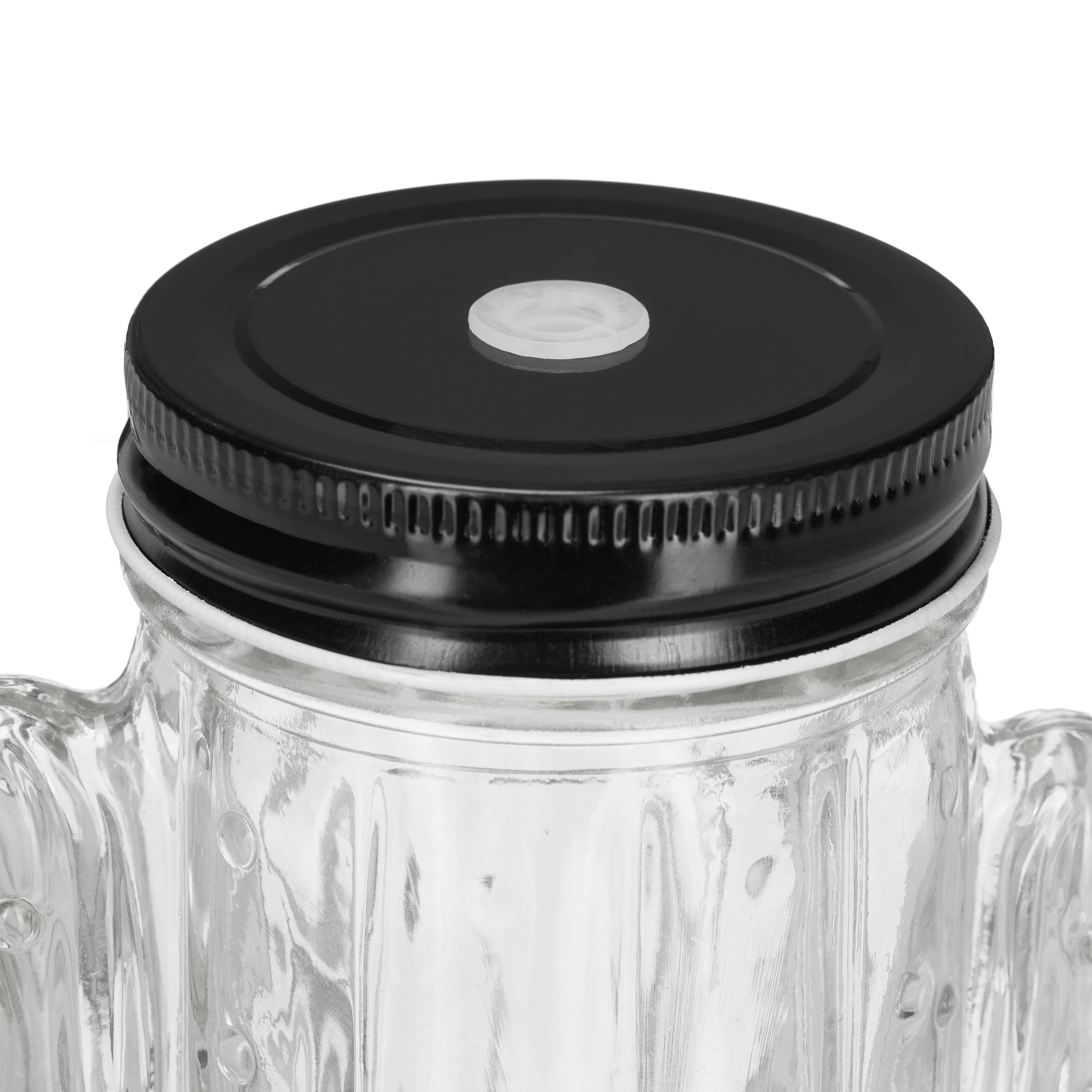Relaxdays Szklanki do picia ze słomką i pokrywką, zestaw 8 kubków do mrożonej herbaty, lemoniady, kaktus, 500 ml, gastronomiczne, przezroczyste, 8 sztuk (1 opakowanie)