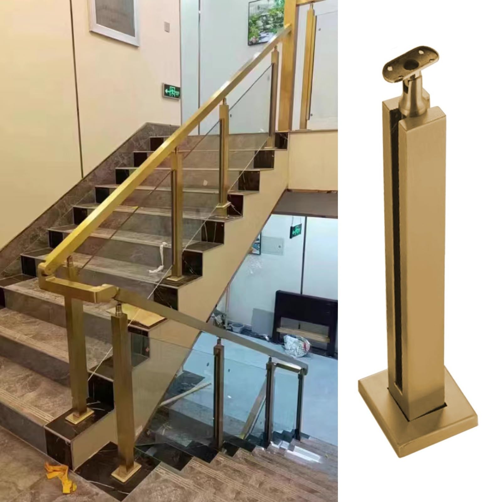 Support de 60 cm pour panneaux de verre de 10 mm de garde-corps extérieur