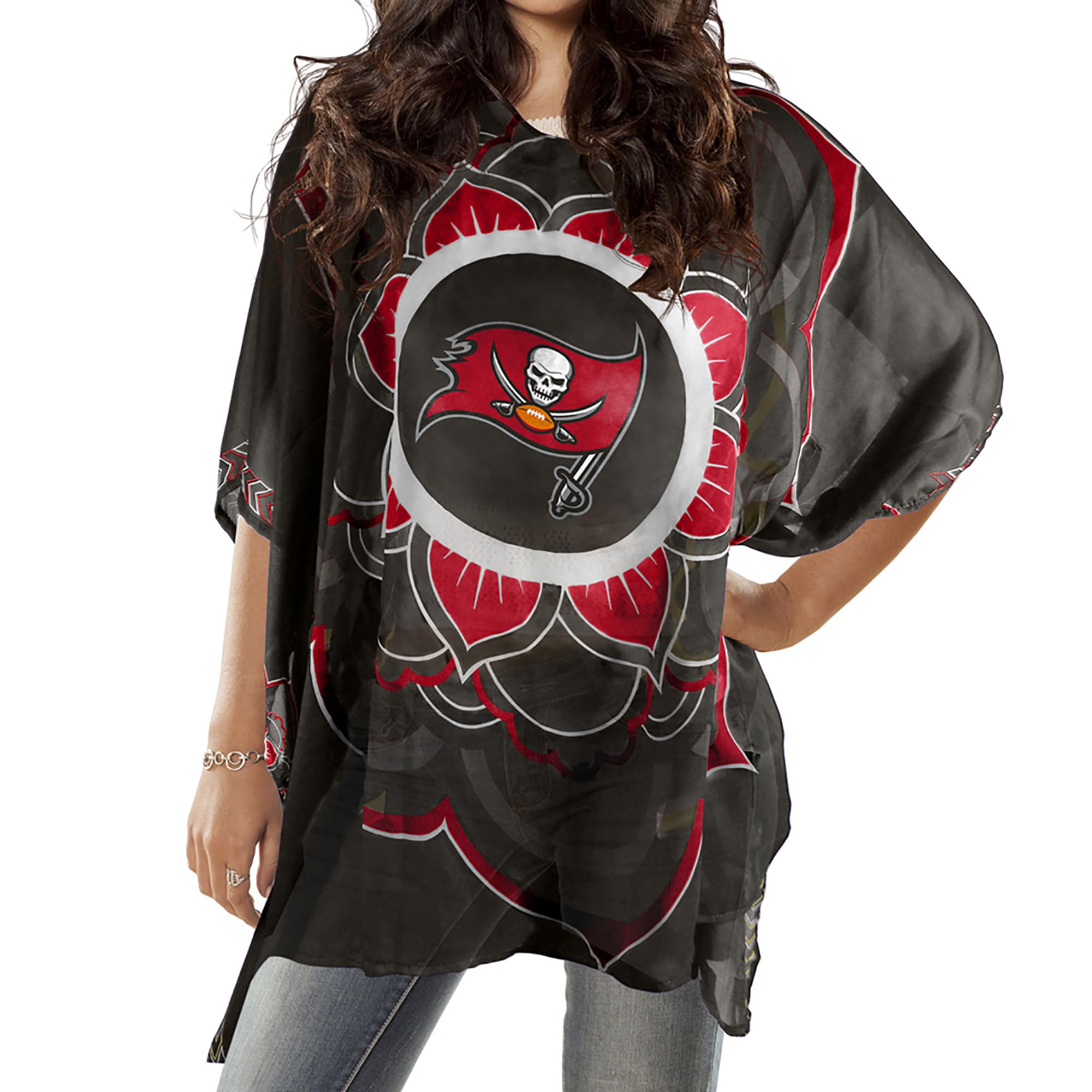 Littlearth NFL Sheer Caftan with Flower Design