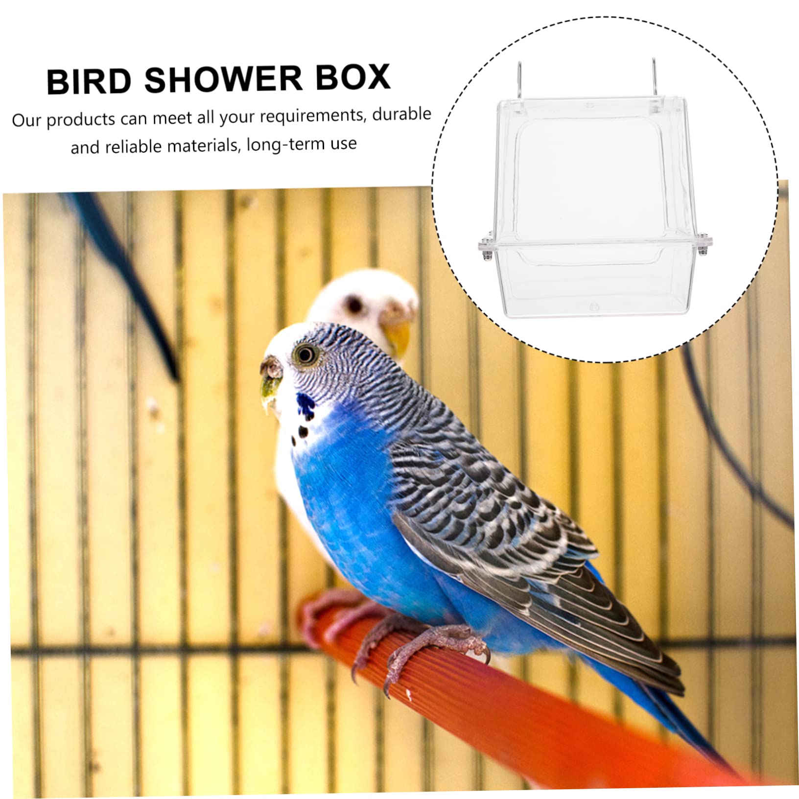Baignoire Suspendue pour Oiseaux, Cube de Bain pour Cage en Acrylique