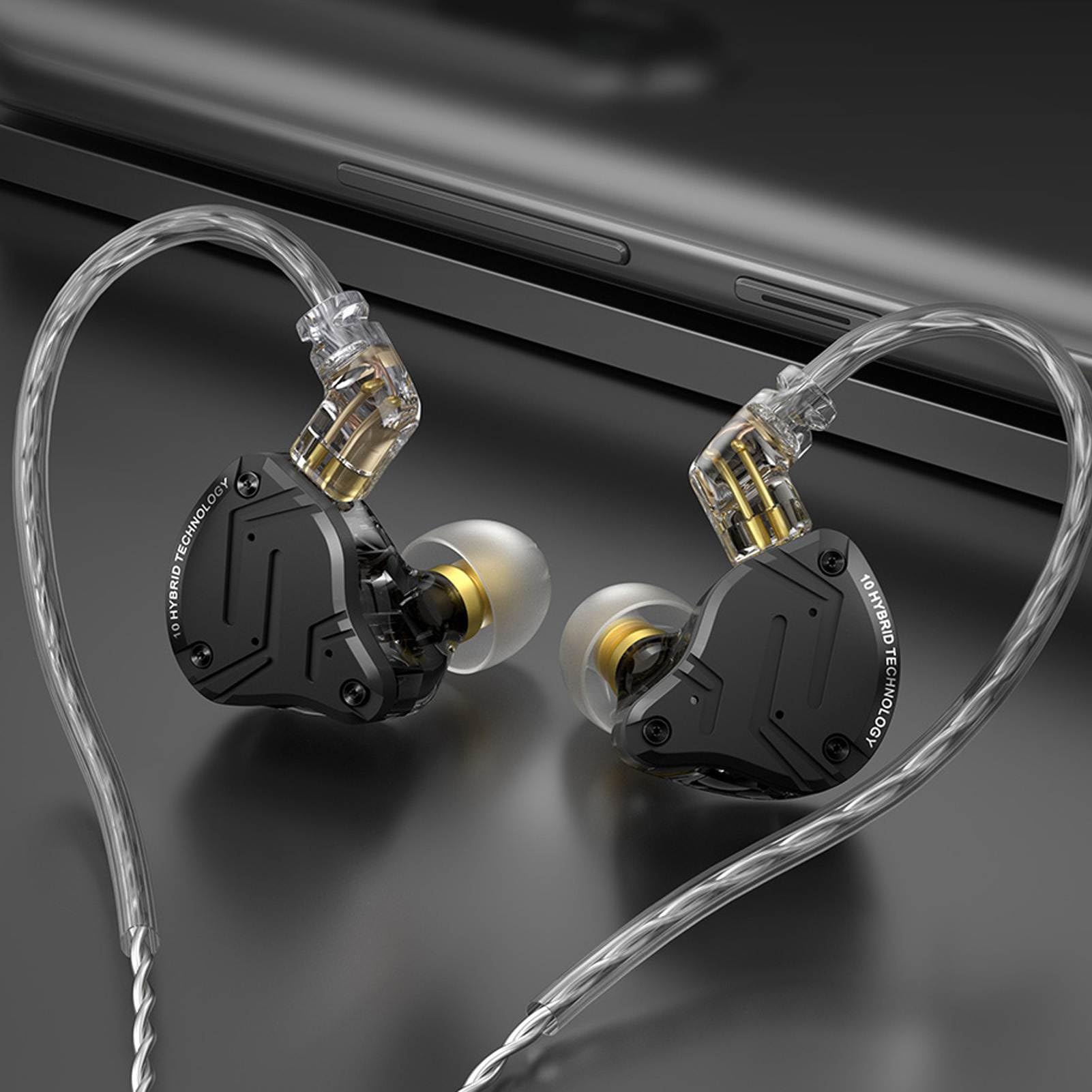 ZS10 PRO X w Słuchawkach Dousznych, Zestaw Słuchawkowy HiFi 4BA 1DD Słuchawki Przewodowe, 0,75 Mm 2-pinowa Wtyczka w Słuchawkach Dousznych dla śpiewaków, Muzyków,