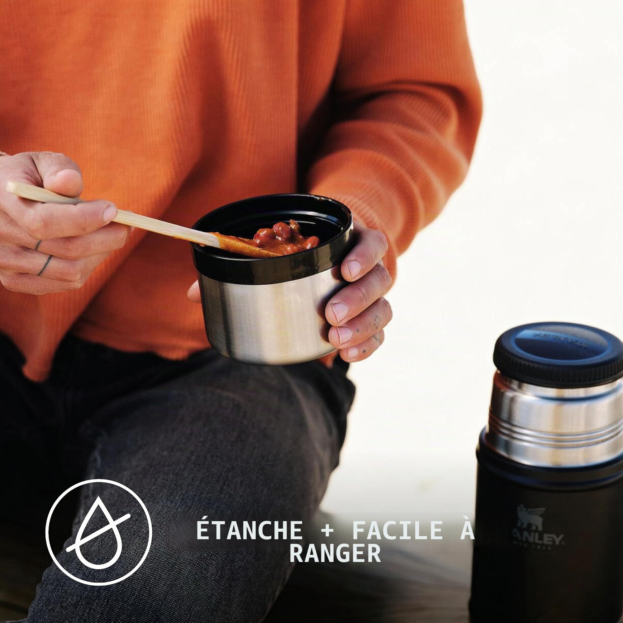 STANLEY Classic Legendary Food Jar 0.94L - Thermos Alimentaire Chaud a 20h - Lavable au Lave-Vaisselle - Acier Inoxydable - Sans BPA - Lunch Box Isotherme - Hammertone Green