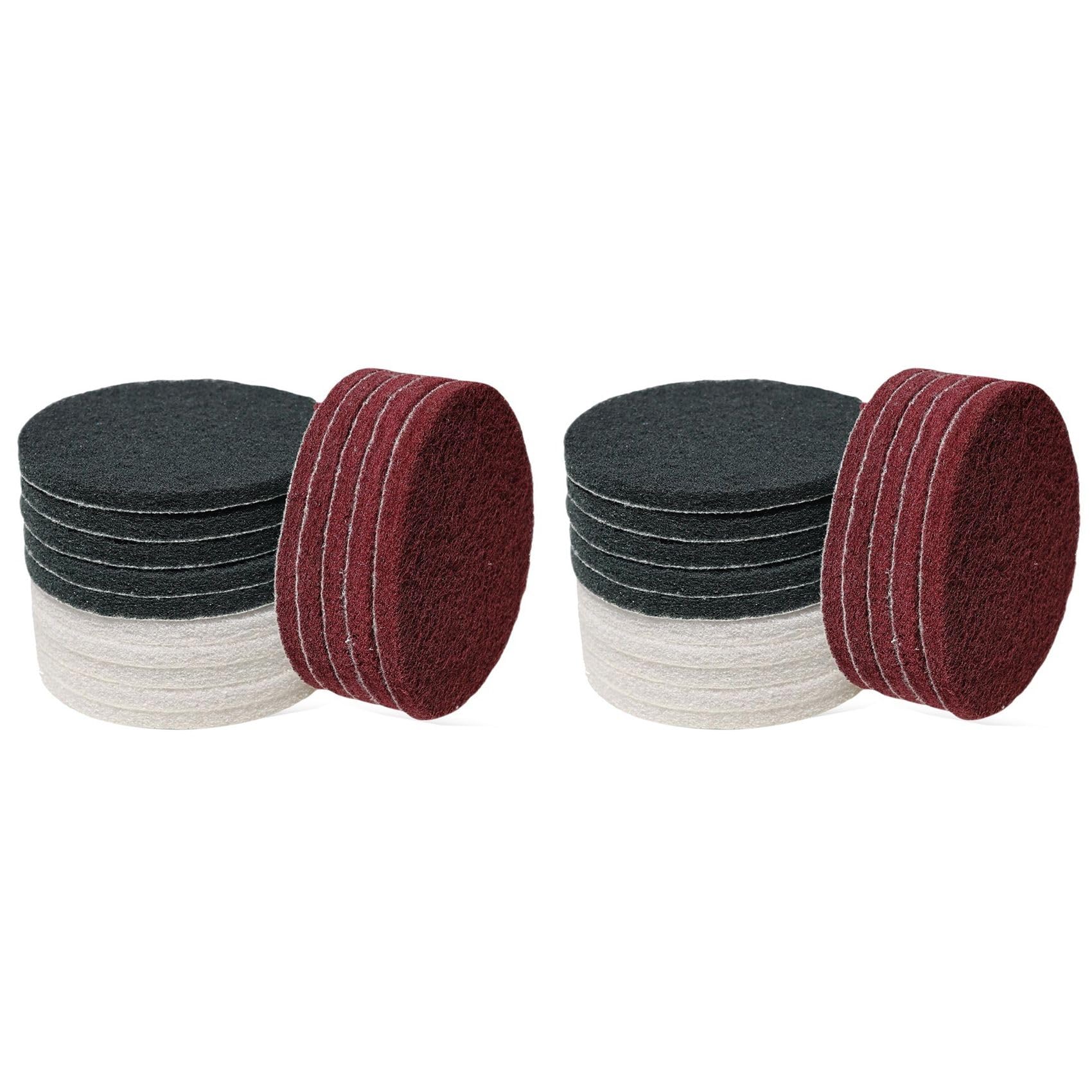 Jnchdghwa As Shown 30 Pcs 5 Inch Hoop And Loop Multipurpose Scrubber Scouring Pads - Flocking Scuff Pads, Conditioning Discs Polishing Pads