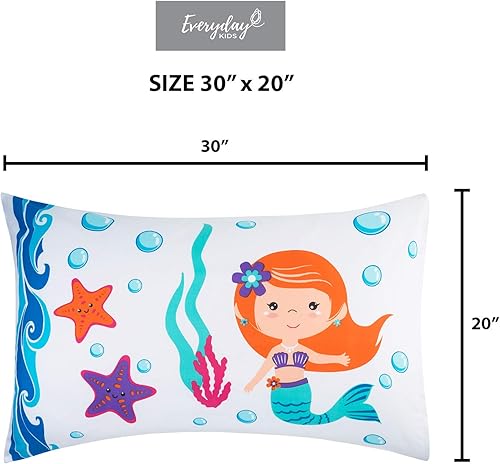 Miniatura 7 de Everyday Kids - Juego de sábana bajera y funda de almohada de microfibra suave, transpirable e hipoalergénica, para niños y niñas