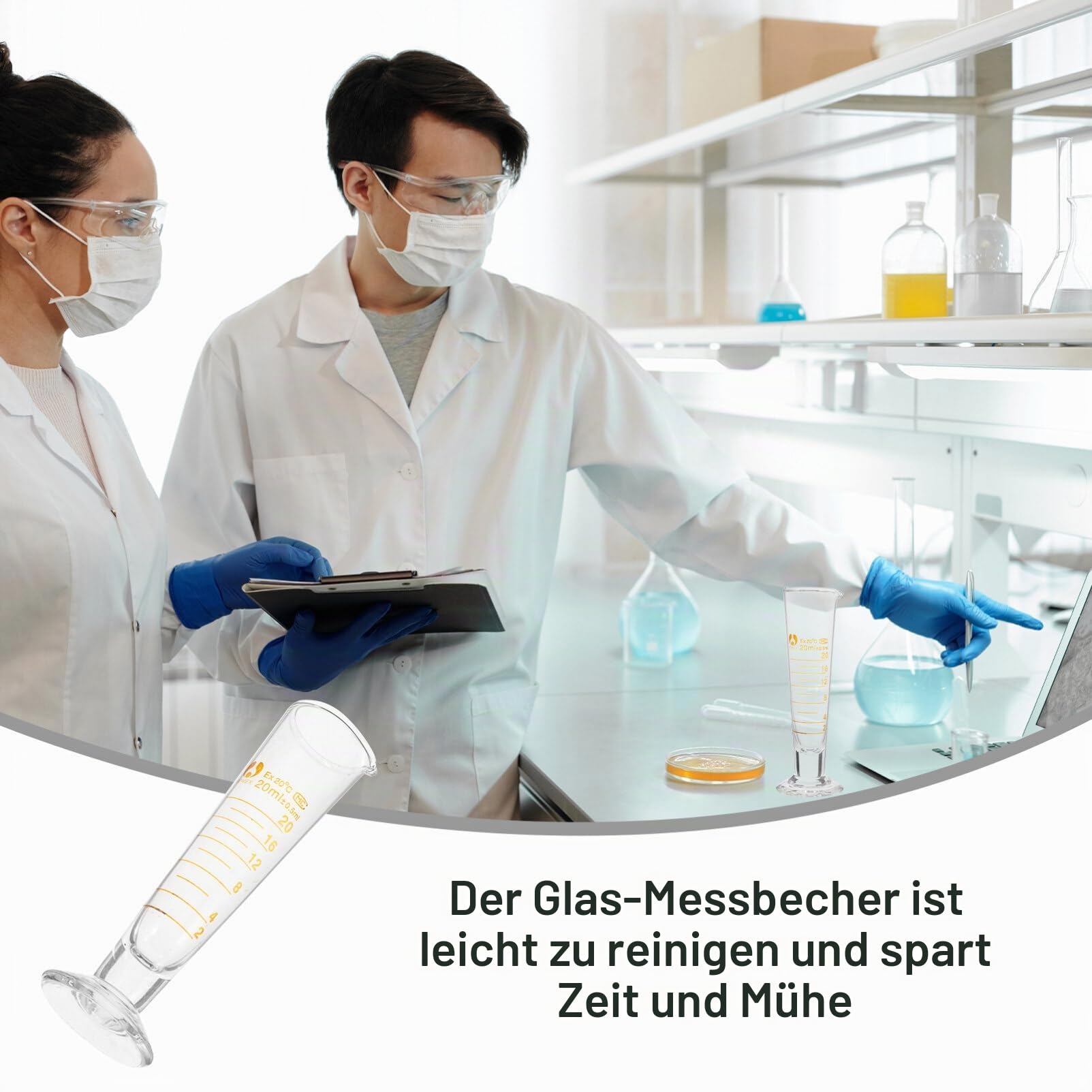 iplusmile Labor-Messbecher 20 Ml Borosilikatglas Dreieckiger Glasbecher Mit Sichtbaren Skalierungen Für Präzise Wissenschaftliche Messungen Und Laboranwendungen