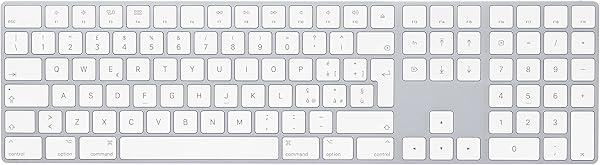 Apple Magic Keyboard with Numeric Keypad (Wireless, Rechargable) - Silver - Italian (Renewed)