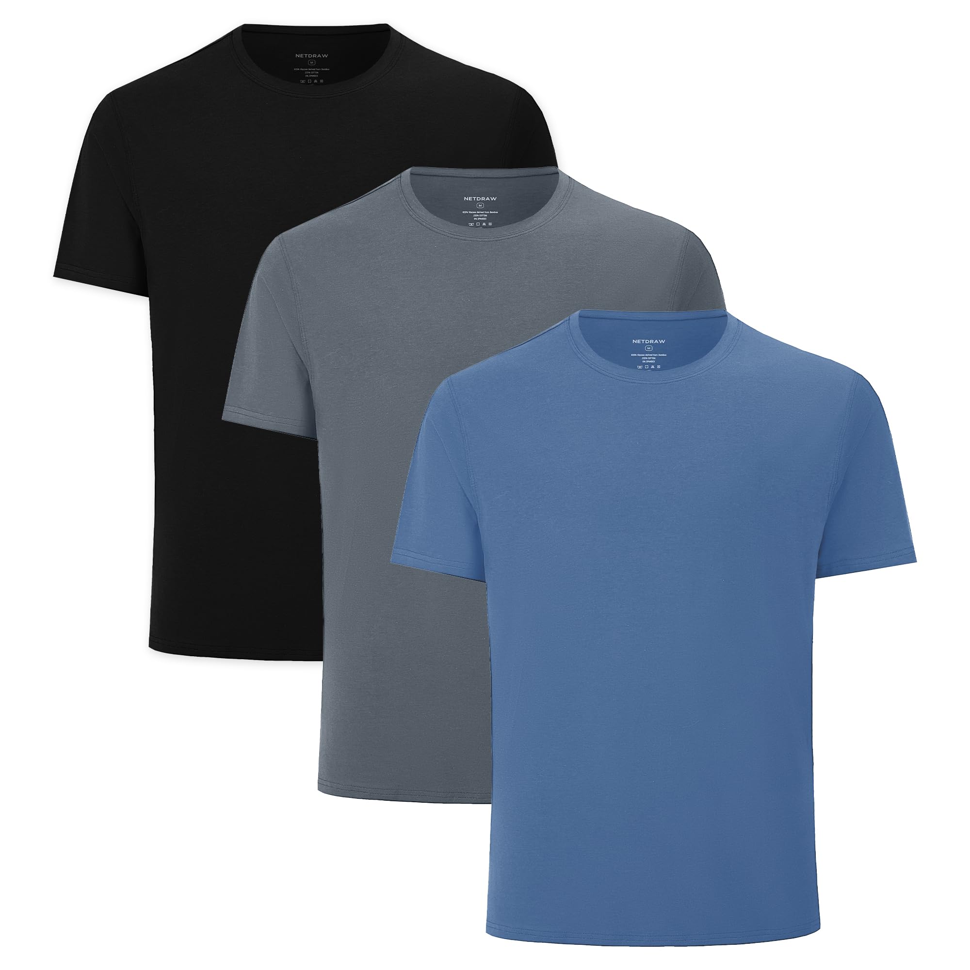 netdraw Men's Ultra-Soft Viscose Bamboo Cotton T-Shirt