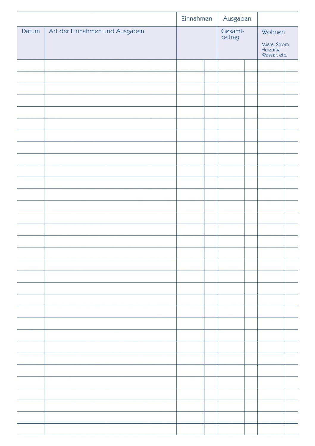 AVERY Zweckform 201 Haushaltsbuch, DIN A5, Jahresübersicht, 36 Blatt, weiß (4er Pack)