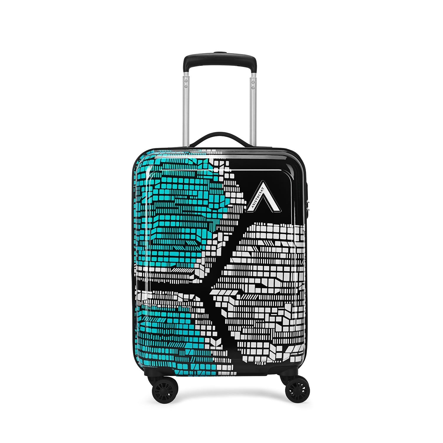 Aristocrat Bruce Cabin Trolley Bag 54cm | Small | Hard Luggage | Smooth 8-Wheel Suitcase | Secure Combination Lock with Sturdy Zipper | Full Fabric Convipack | 5-Year Warranty (Blue)