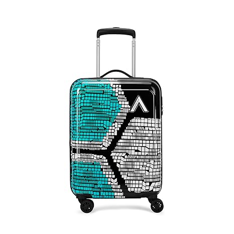 Aristocrat Bruce Cabin Trolley Bag 54cm | Small | Hard Luggage | Smooth 8-Wheel Suitcase | Secure Combination Lock with Sturdy Zipper | Full Fabric Convipack | 5-Year Warranty (Blue)