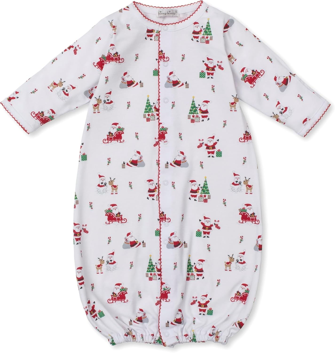Kissy Kissy Neutral Baby Unisex Infant Christmas Capers Print Convertible Gown