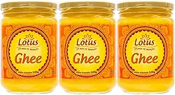 Manteiga Ghee Lotus Kit com 3 potes de 500g - Zero Lactose