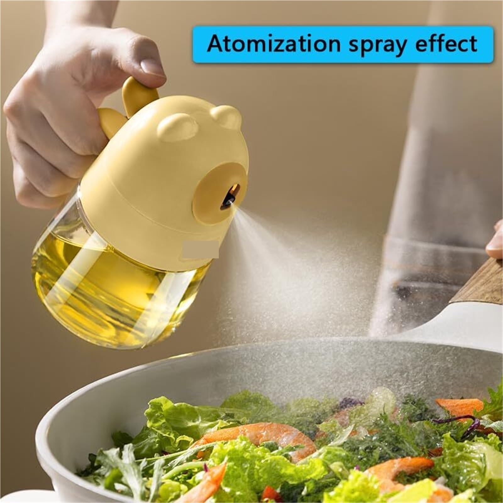 Spray na Olej Rozpylacz Oleju Rozpylacz Oleju Do Gotowania Bez Oleju, Odpowiedni Do Gotowania, Smażenia I Grillowania Opryskiwacz Olejowy(Beige)