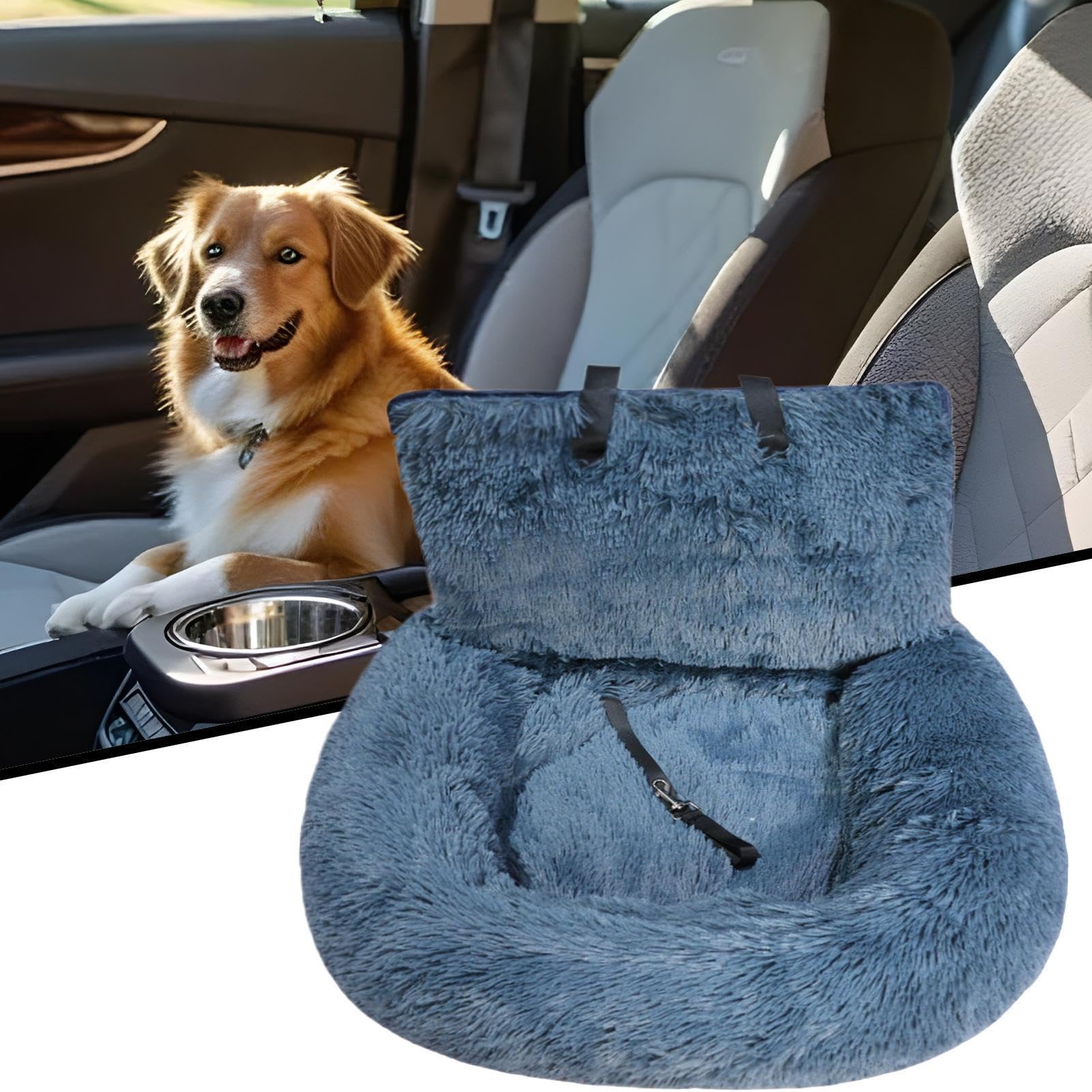Hundesitz für Auto | Großer Katzen-Autositz Reisekissen – Abnehmbares Kissen Haustierzubehör für Reisen, Roadtrip, Camping, Tierarzt, Besuch, tägliches Pendeln, Urlaub, Abenteuer