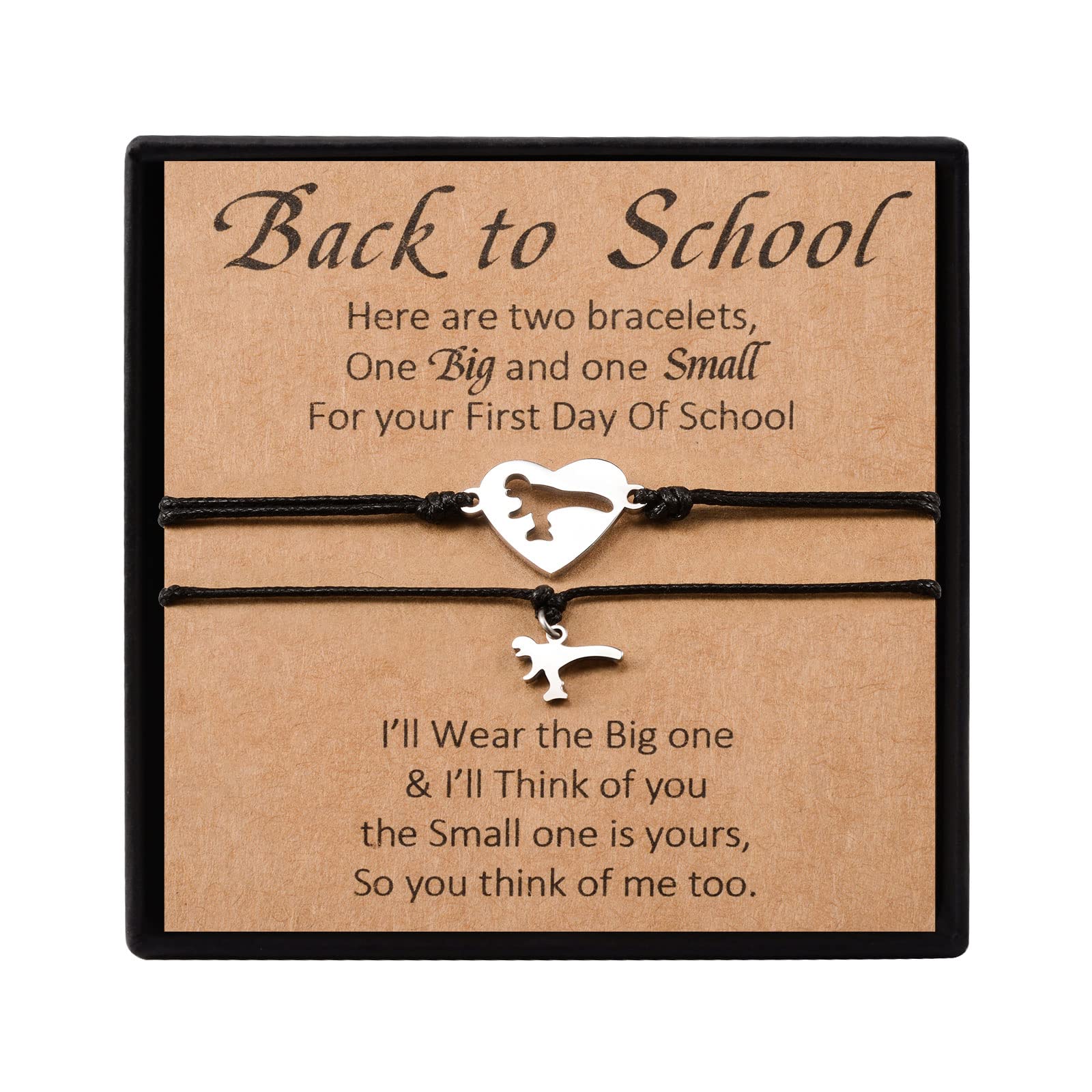 YELUWA 2 Pcs Mother Daughter/Son Bracelets, Back to School Gift