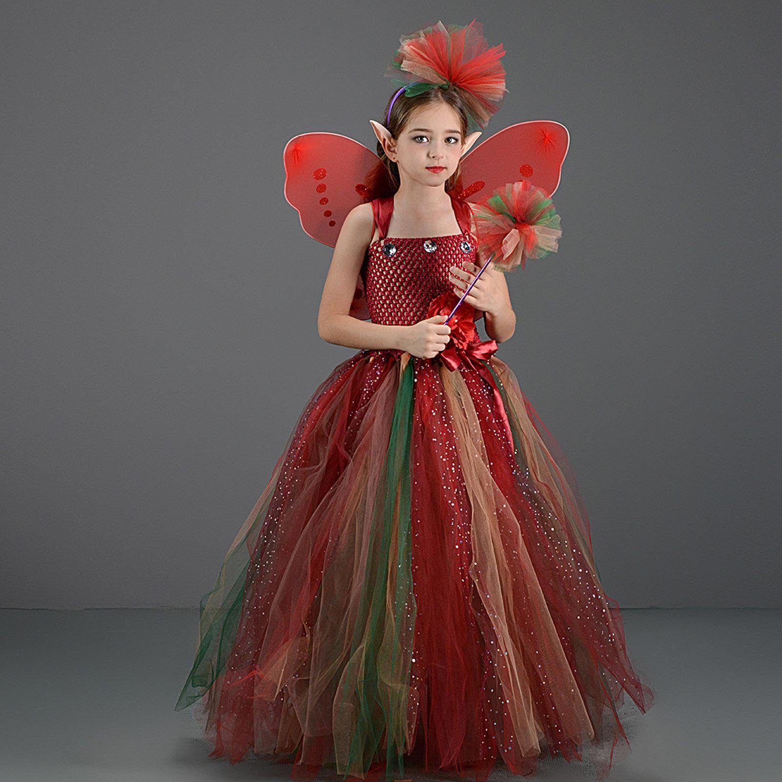 Generisch Juego de ropa de hadas para niñas, diadema de Halloween, orejas