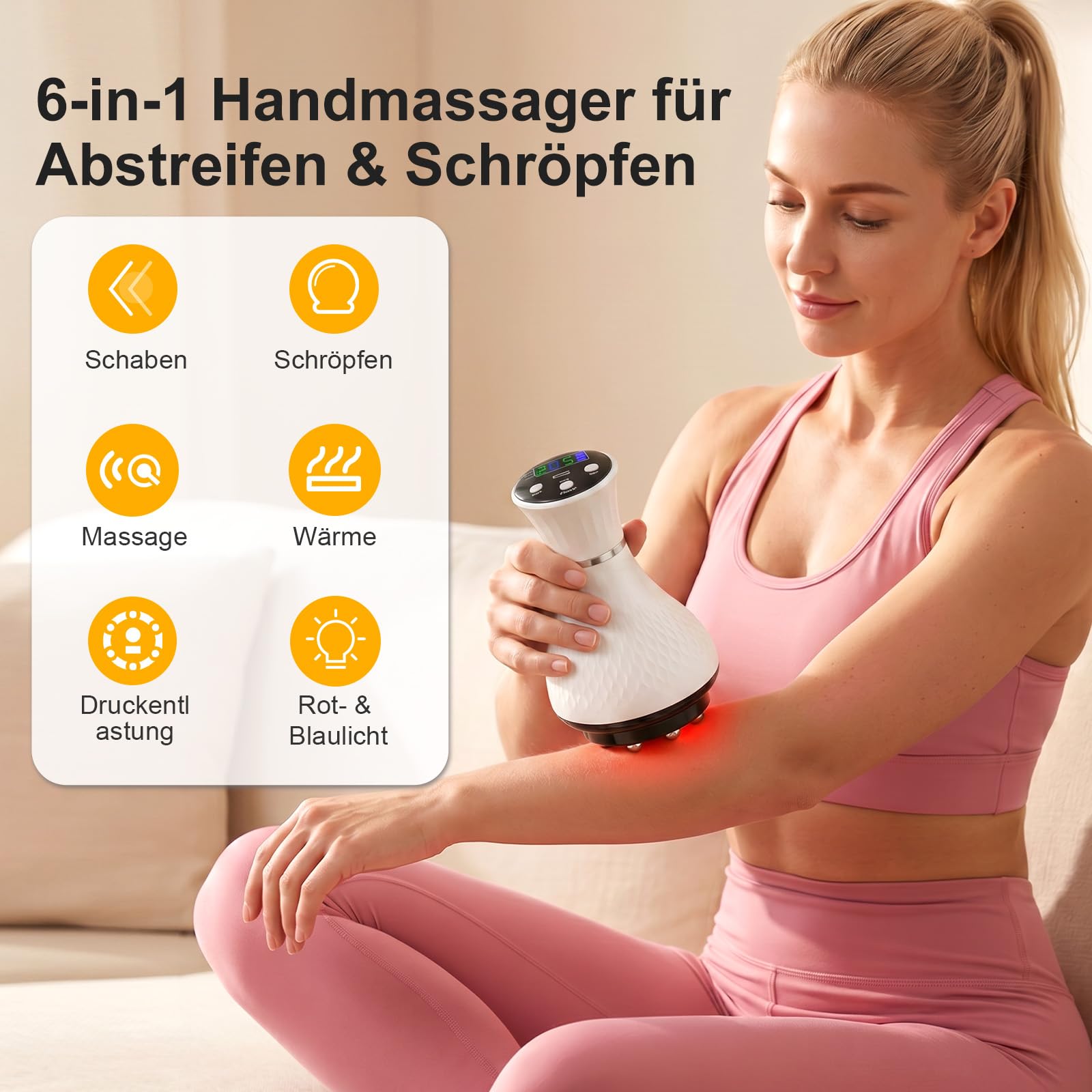 5-in-1 Elektrisches Massagegerät: Gua Sha, Vakuum Cupping, Wärme & EMS