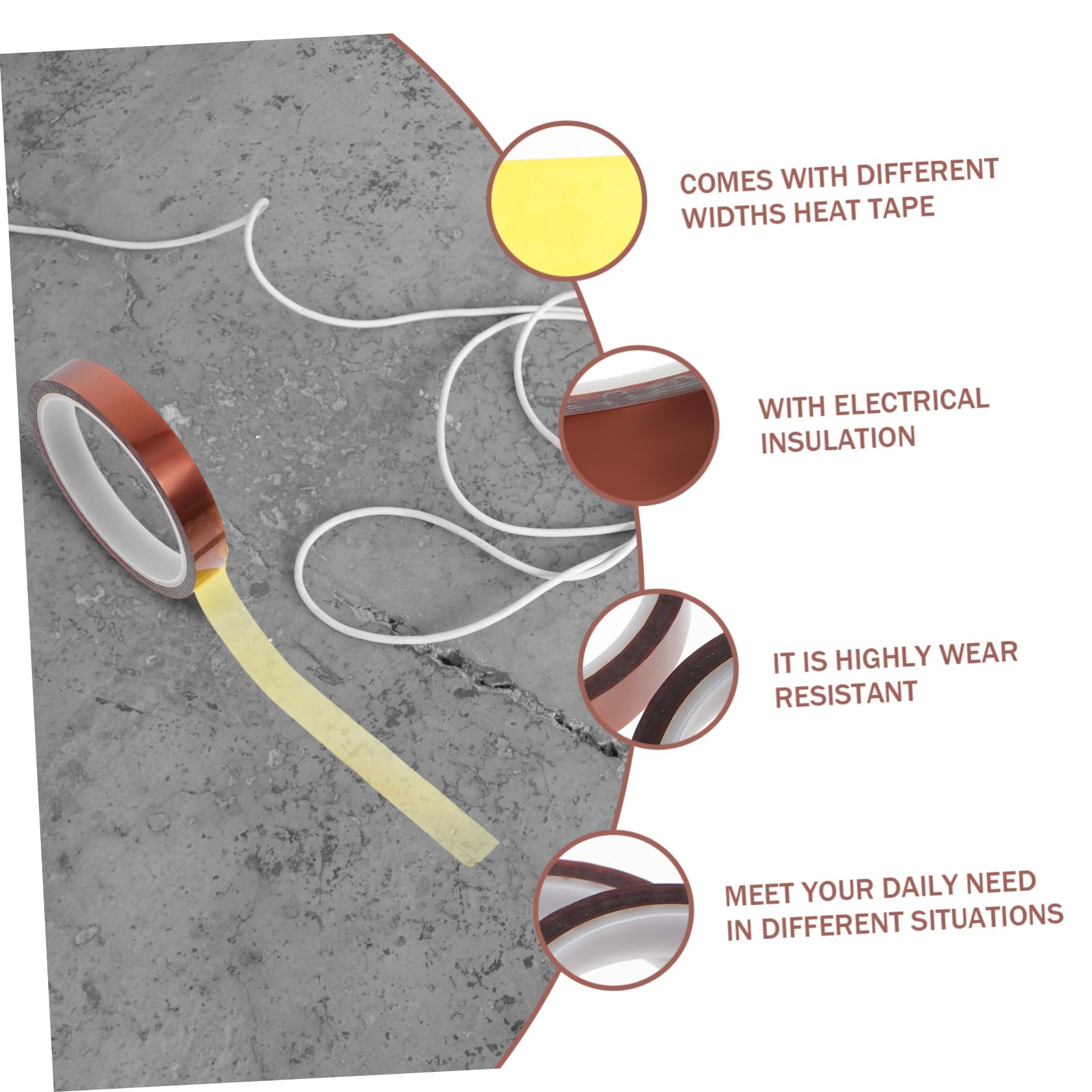 CIYODO High Temperature Pet Tape for Sublimation 3 Rolls Heat Transfer Adhesive Tape